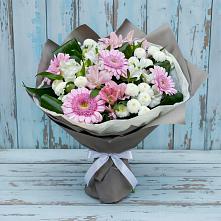 Букет цветов из:  Герберы, Альстромерии и Хризантемы в Тарычёво