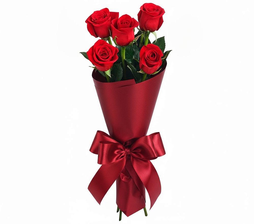 Букет 5 Красных роз Эдлесс Лав в Тарычёво