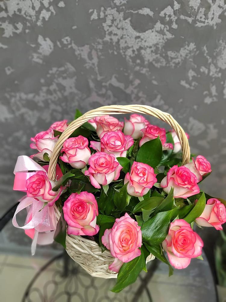 Цветочная композиция из Розы в корзине в Тарычёво
