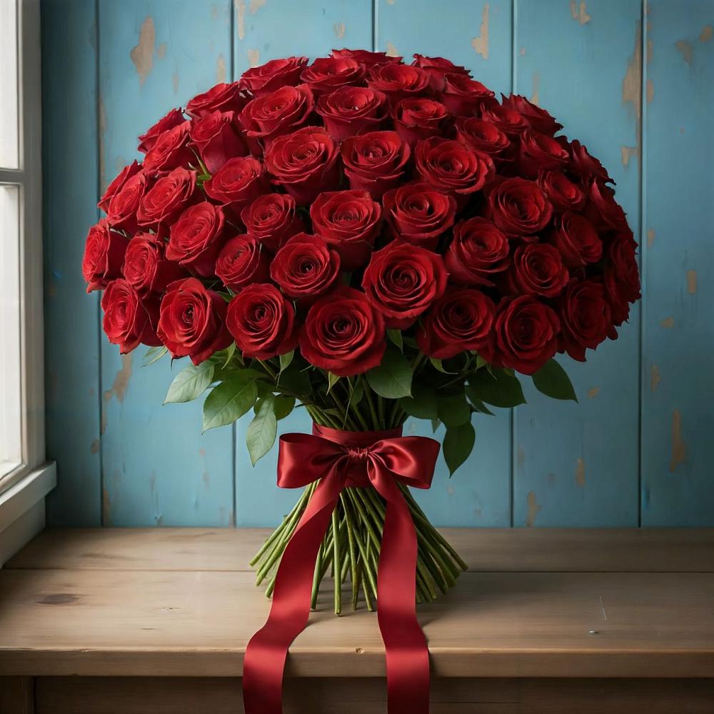 Букет Красные розы Блэк Меджик в Тарычёво