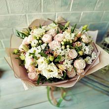 Букет цветов из:  Альстромерии, Розы и Хризантемы #REPLACE_PRED# Тарычёво