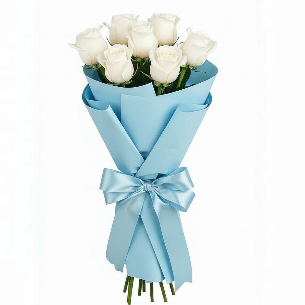 Букет 7 белых роз Проуд в Тарычёво