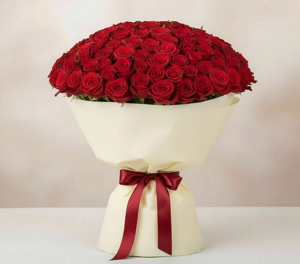 Букет 101 Красная роза Милано в Тарычёво