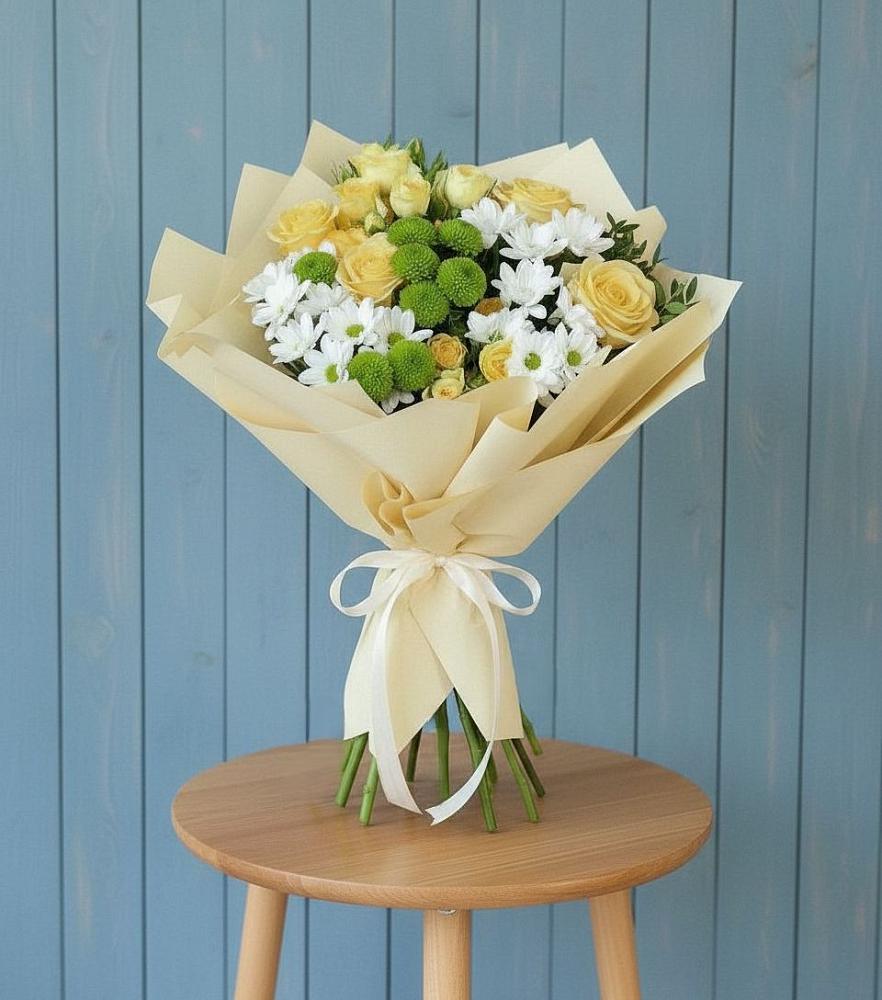 Букет цветов из: Хризантемы и Розы в Тарычёво