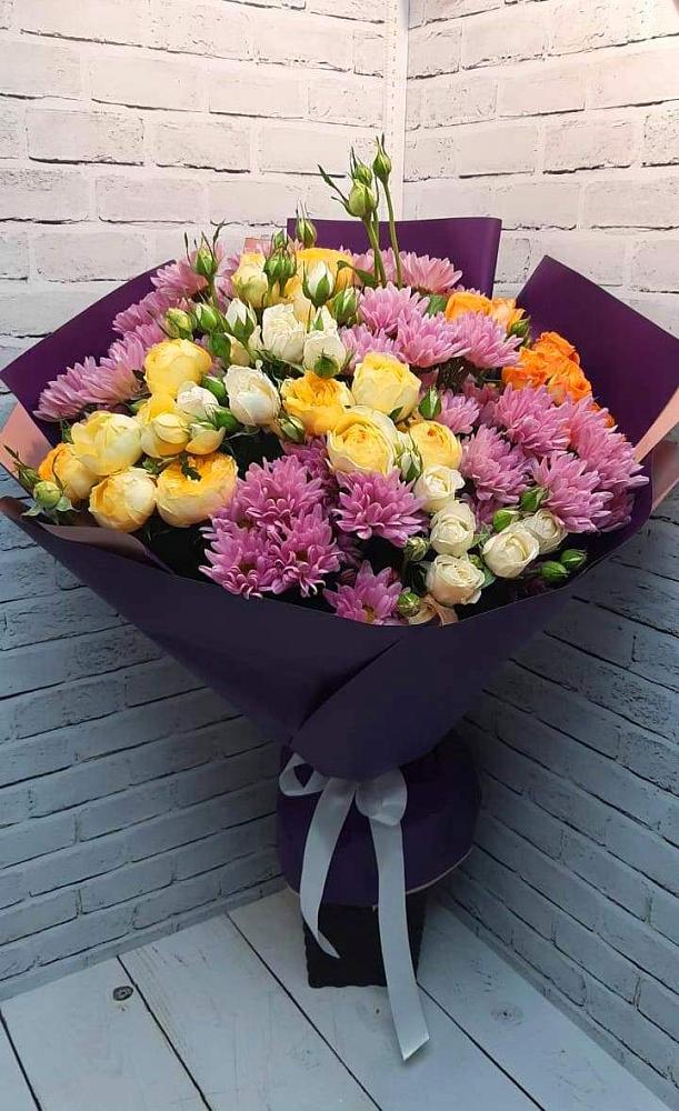Букет цветов из: Хризантемы и Розы в Тарычёво