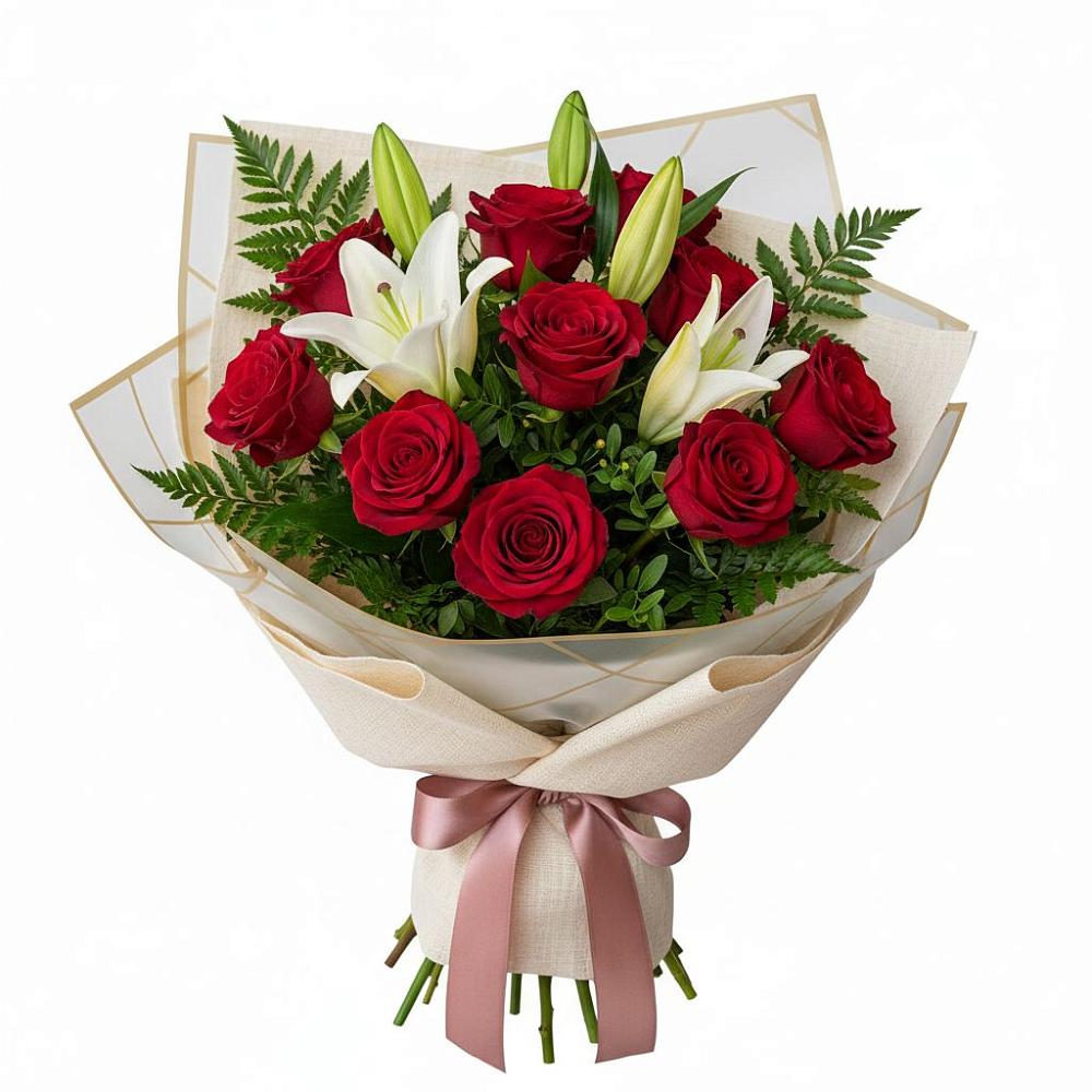 Букет цветов из: Лилии и Розы в Тарычёво