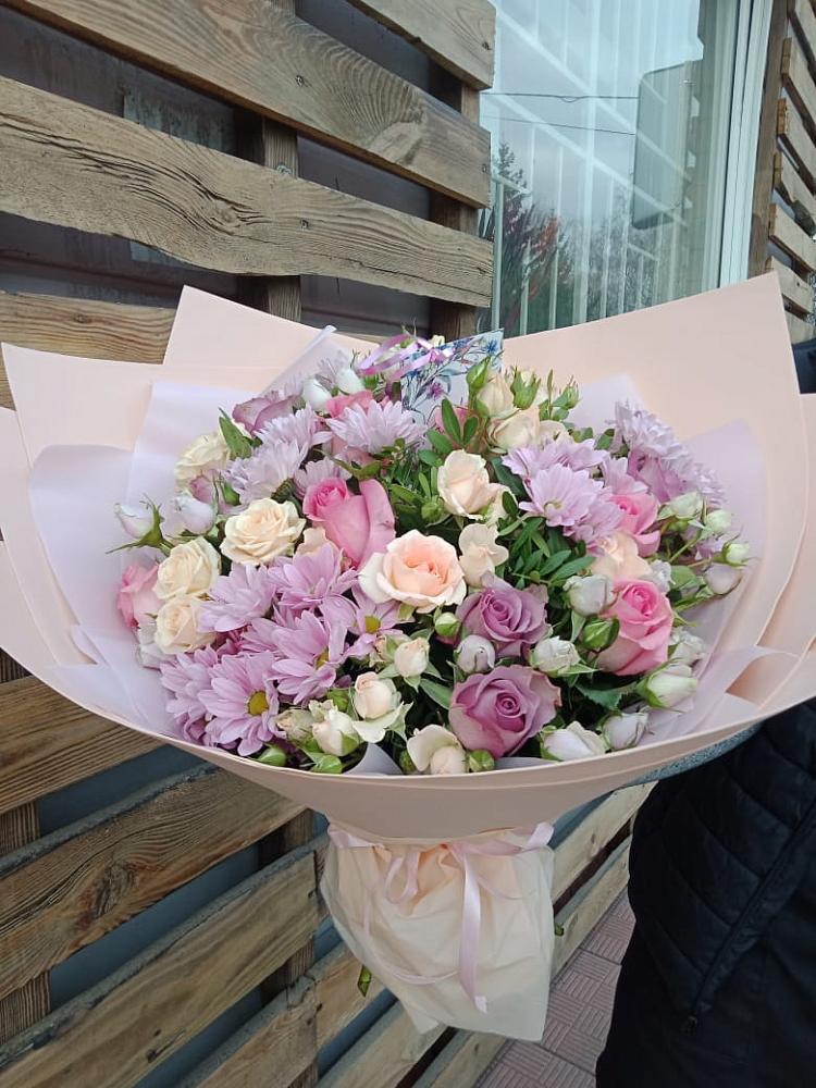 Букет цветов из: Розы и Хризантемы в Тарычёво