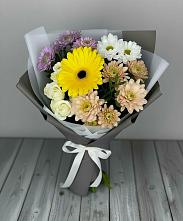 Букет цветов из:  Розы, Герберы и Хризантемы #REPLACE_PRED# Тарычёво