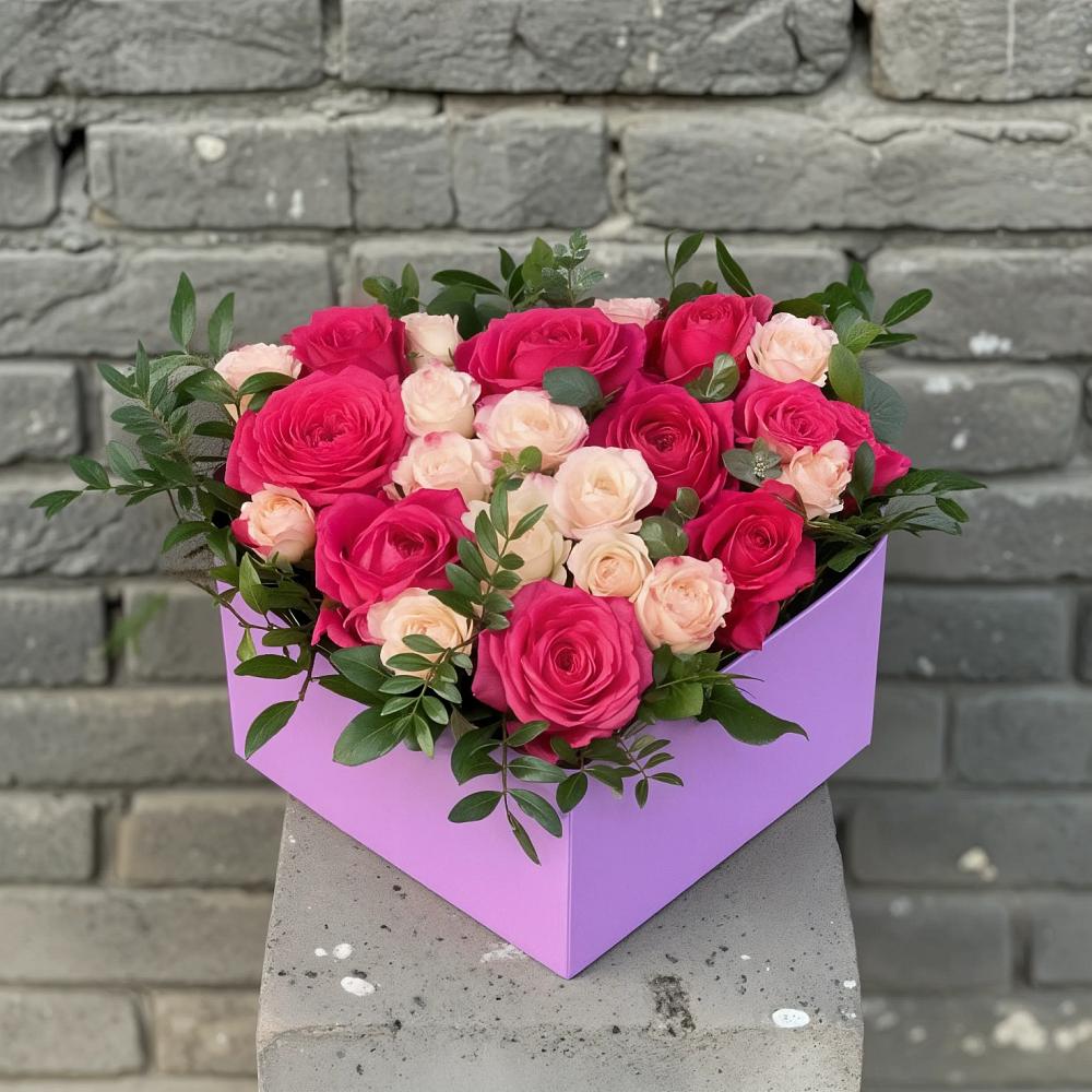 Цветочная композиция из Розы в коробке в Тарычёво