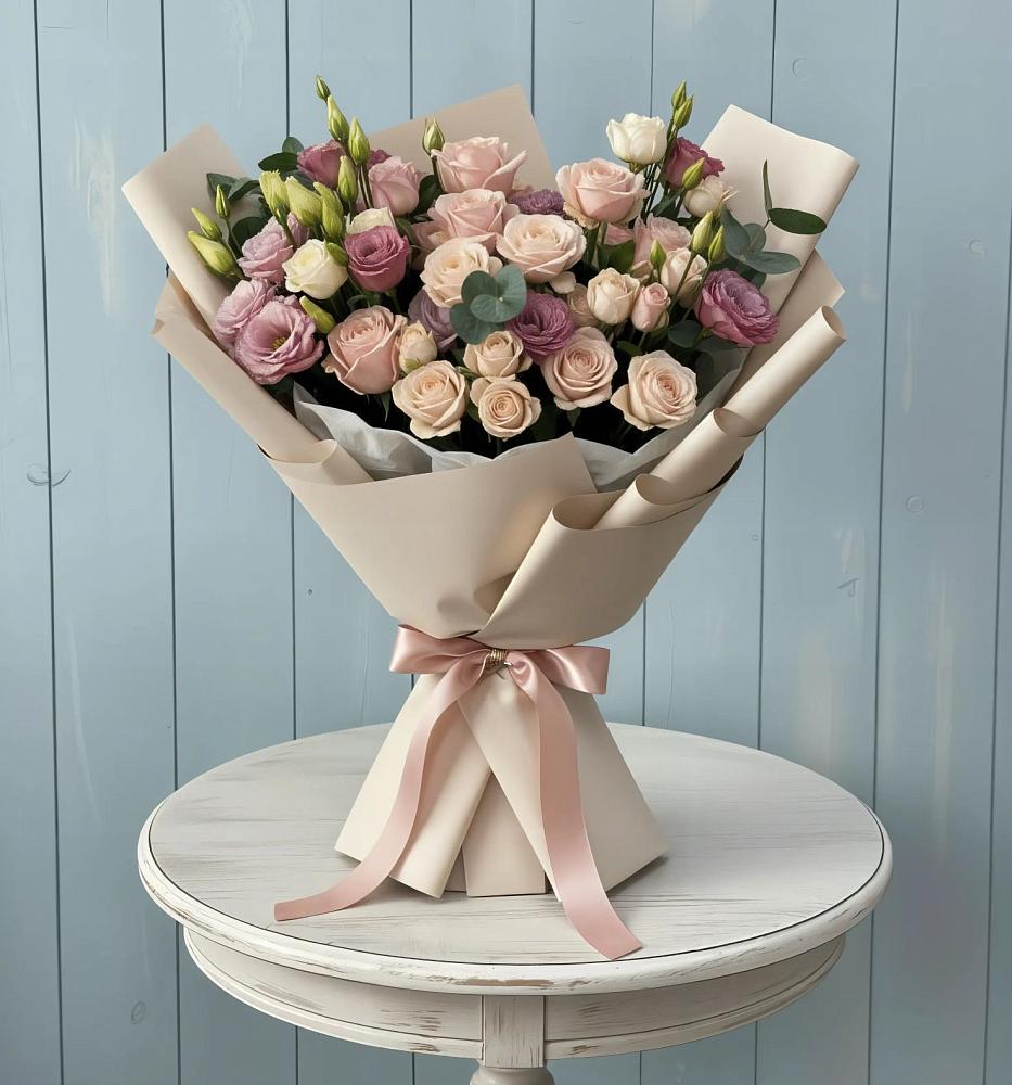 Букет цветов из: Розы и Лизиантусы в Тарычёво