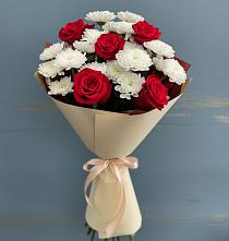 Букет цветов из:  Розы и Хризантемы в Тарычёво