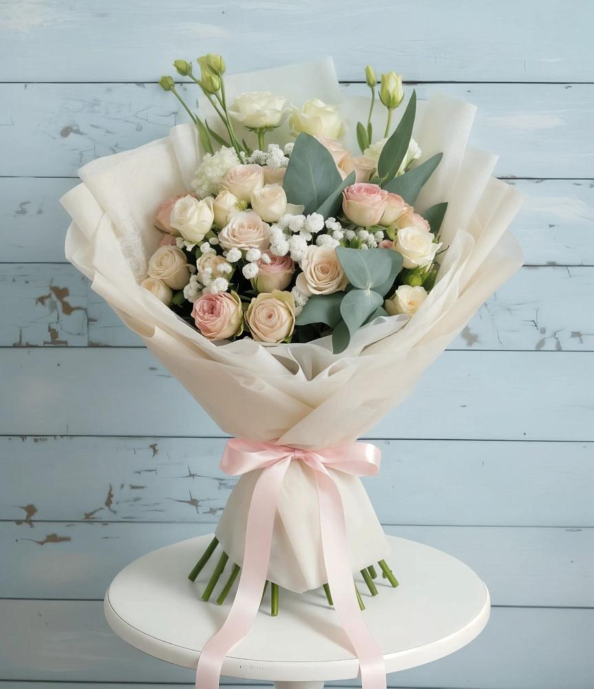 Букет цветов из: Розы и Лизиантусы в Тарычёво