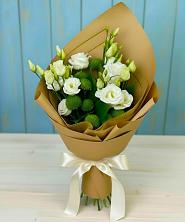 Букет цветов из:  Хризантемы и Лизиантусы в Тарычёво