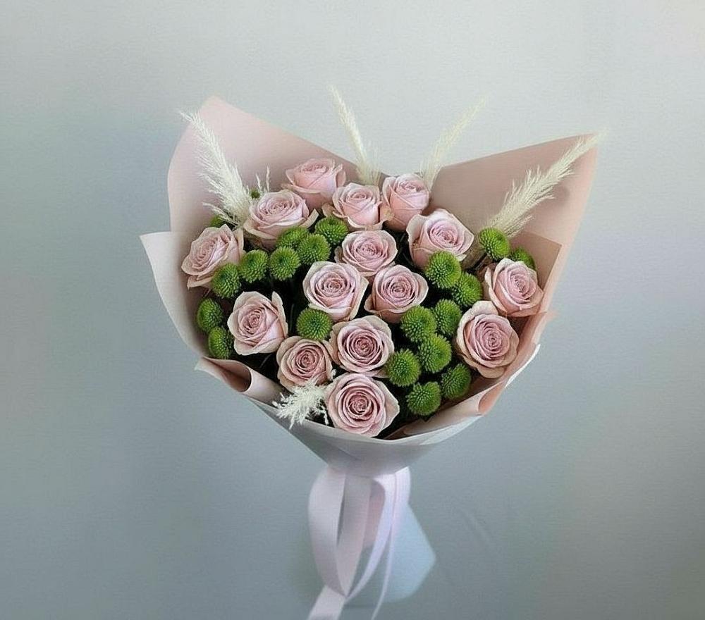 Букет цветов из: Розы и Хризантемы в Тарычёво