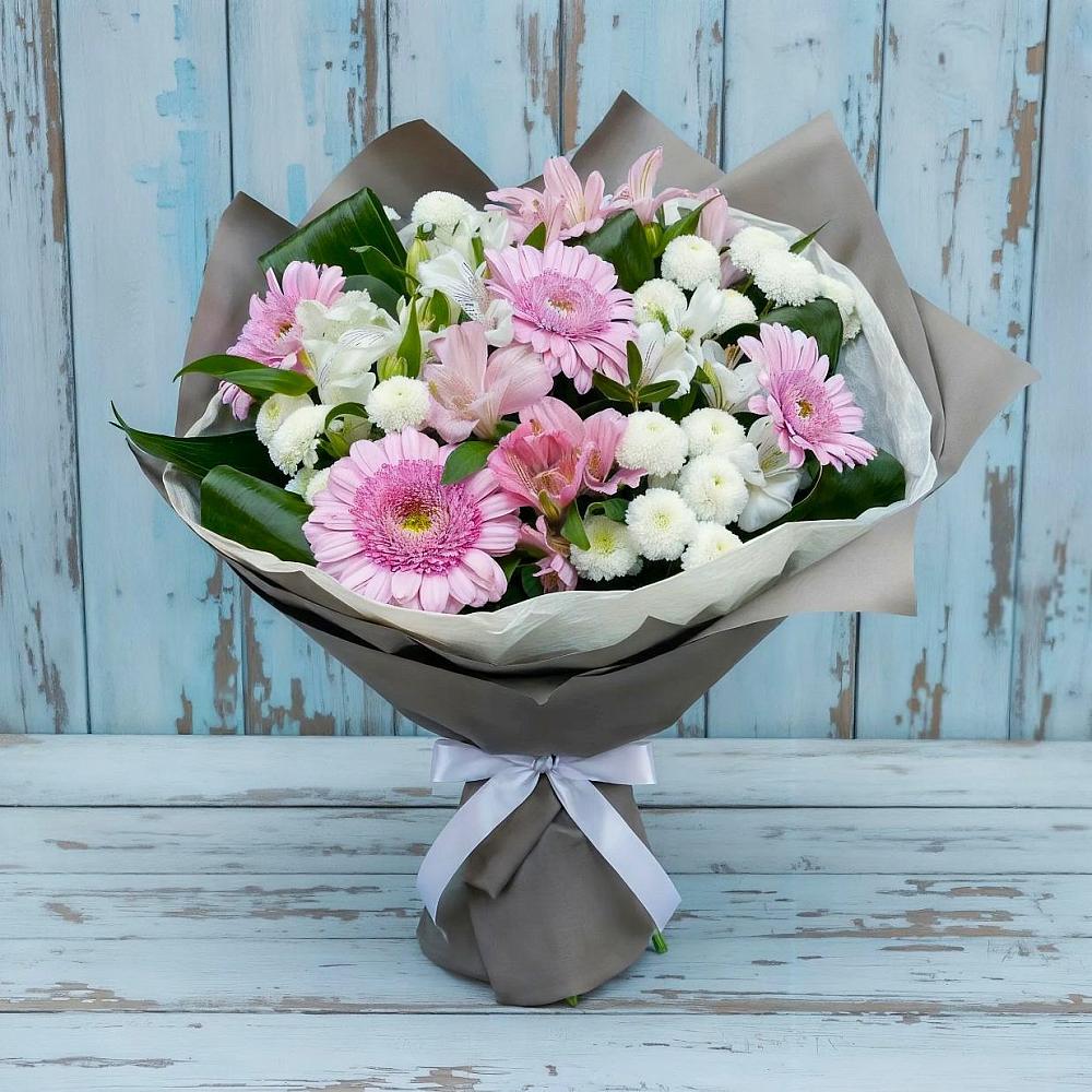 Букет цветов из: Герберы, Альстромерии и Хризантемы в Тарычёво