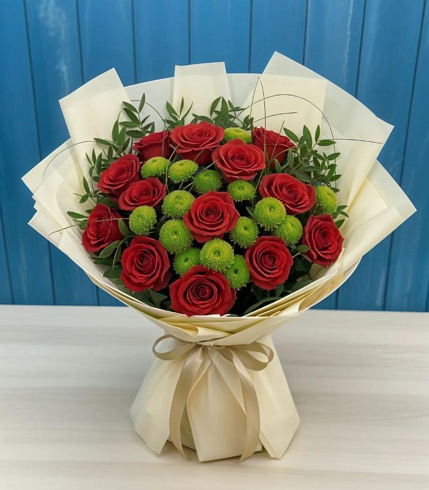 Букет цветов из: Розы и Хризантемы в Тарычёво